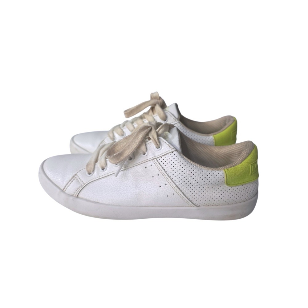 Nautica Esmae Womens White Neon Lime Sneakers Low Top JW2013‎ Size 7.5